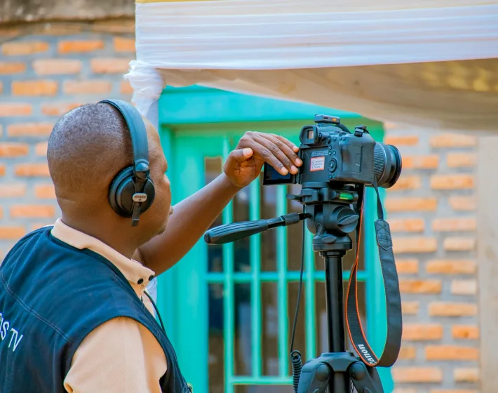 Audio check before a shoot